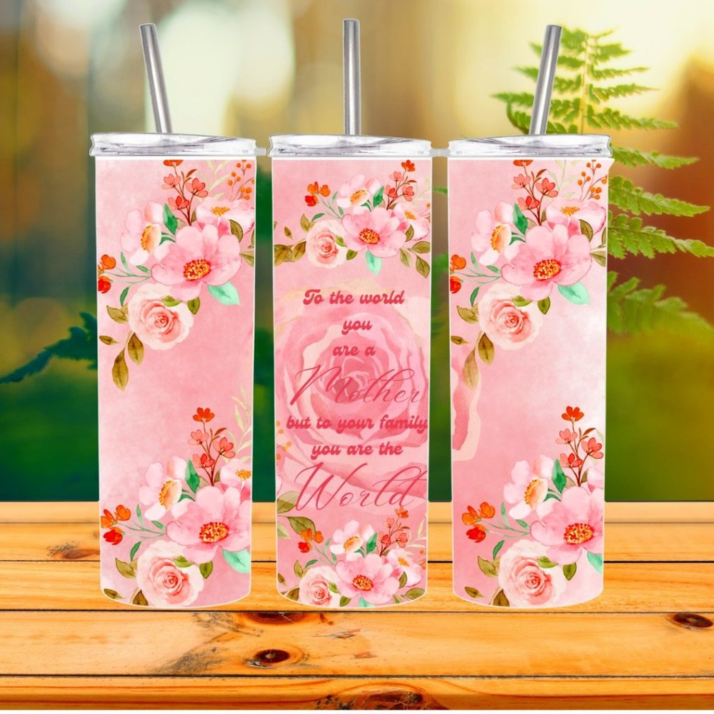 Pink Floral Mothers Day 20 Oz Tumbler